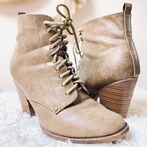 Taupe Vegan Leather Booties